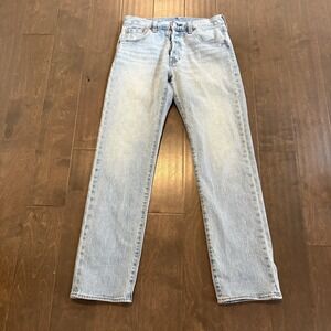 Levis 501 93 Jeans Mens 30x32 Light Wash Straight Button Fly Blue Denim Premium